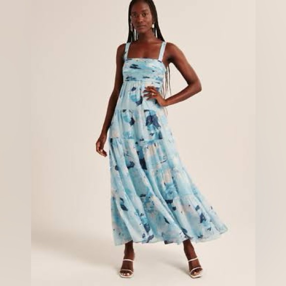 Abercrombie Blue Floral Maxi Dress